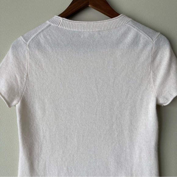 J. Crew Cashmere Sweater Short Sleeve Cream Color Women’s Small - Picture 5 of 8
